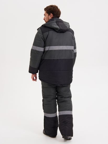 Костюм зимний "Нордмен"полукомбинезон (серый/черный)