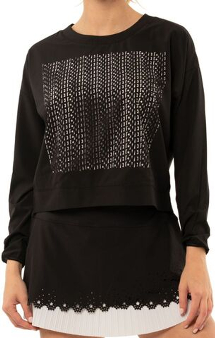Женская теннисная футболка   Lucky in Love Laser Infinite Love L/S Women - black