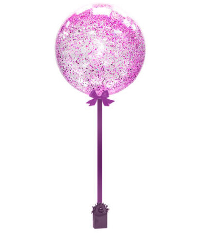 Баблс с блестками на ленте с грузиком - сиреневый