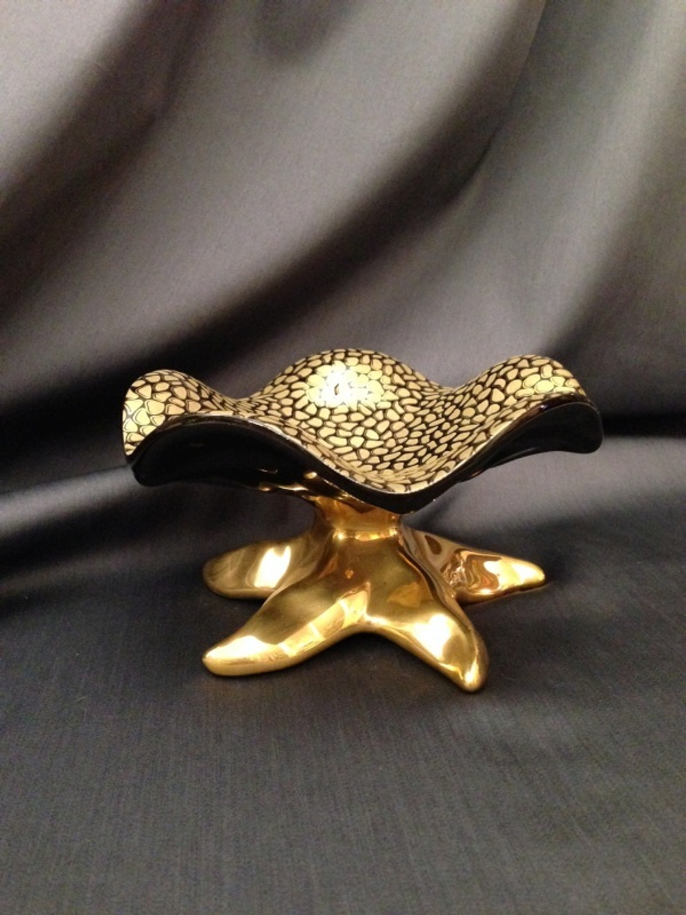 Ваза Martinetti Amari Медуза черно-золотая