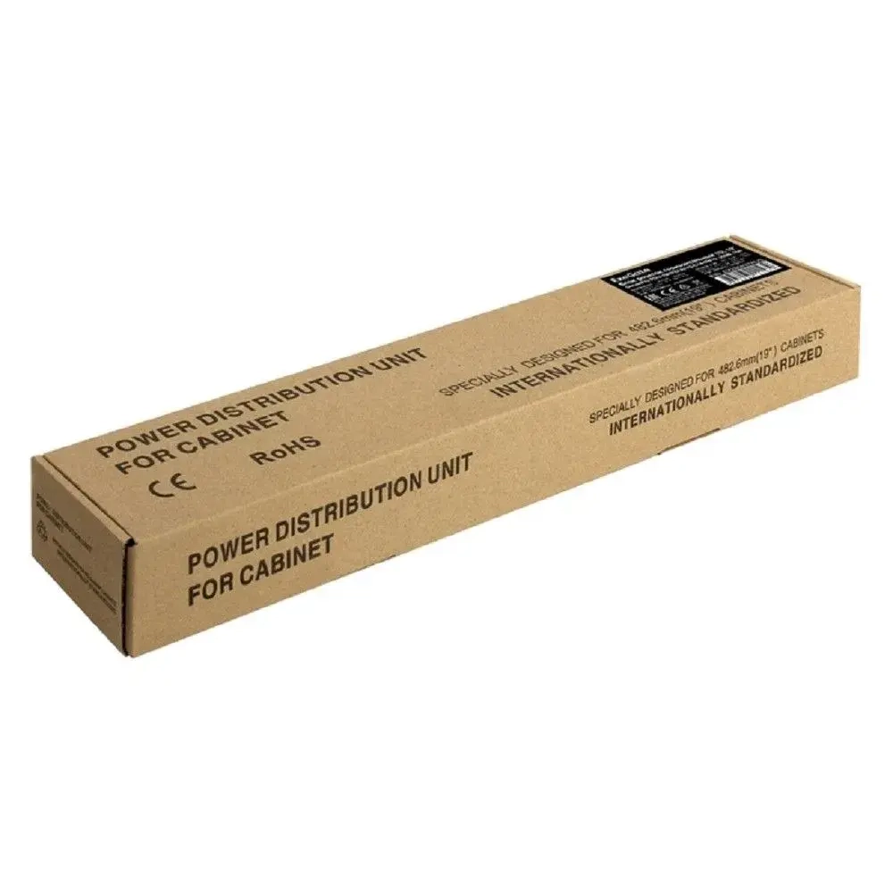 Exegate EX280837RUS Блок розеток ExeGate ServerPro PDU-19H702 Al-7S-C14-SW-O, 19,1U,алюм, 7Sch, С14, защита от перегр