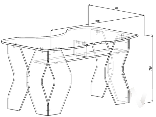 Компьютерный стол КЛ №9.0 (черный/желтый)
