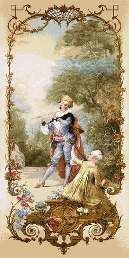 Гобеленовая картина "D. УРОК МУЗЫКИ" в багетной раме, Россия.