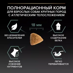 Сухой корм Pro Plan для взрослых собак крупных пород с мощным телосложением с чувствительным пищеварением, с высоким содержанием ягненка