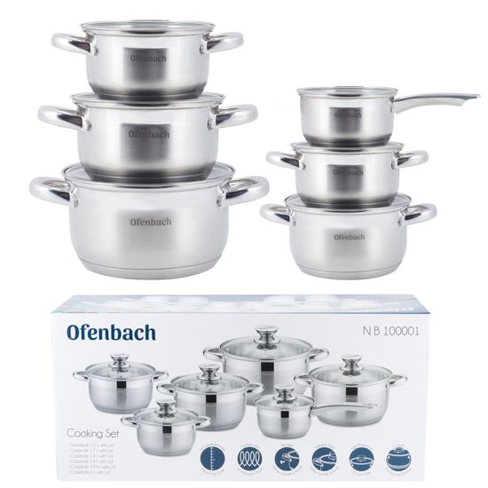 Набор посуды 12 пр. из нержавеющей стали Ofenbach NB 100001