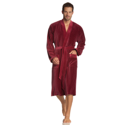 Халат велюровый Vossen James бордовый