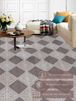 Ковролин метражом 4х4,25 м, безворсовой "Каскад", бежево-коричневый без оверлока