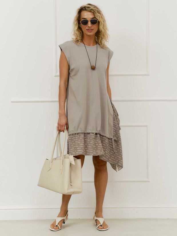 Платье с воланами буквы, серый