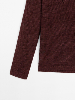 Massimo Dutti Свитер из 100% льна ажурной вязки, терракотовый