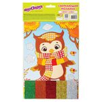 Набор для творчества "Сверкающая мозаика из мягкого пластика", "Сова", 21х29 см, ЮНЛАНДИЯ, 662365