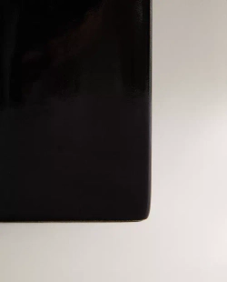 ZARA HOME БЛЕСТЯЩИЙ СТАКАН ДЛЯ ЗУБНЫХ ЩЕТОК ИЗ ФАЯНСА, ЧЕРНЫЙ