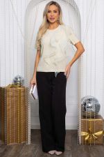 Блуза праздничная трикотажная Риана (бежевое золото) Б14619-5М LT Collection