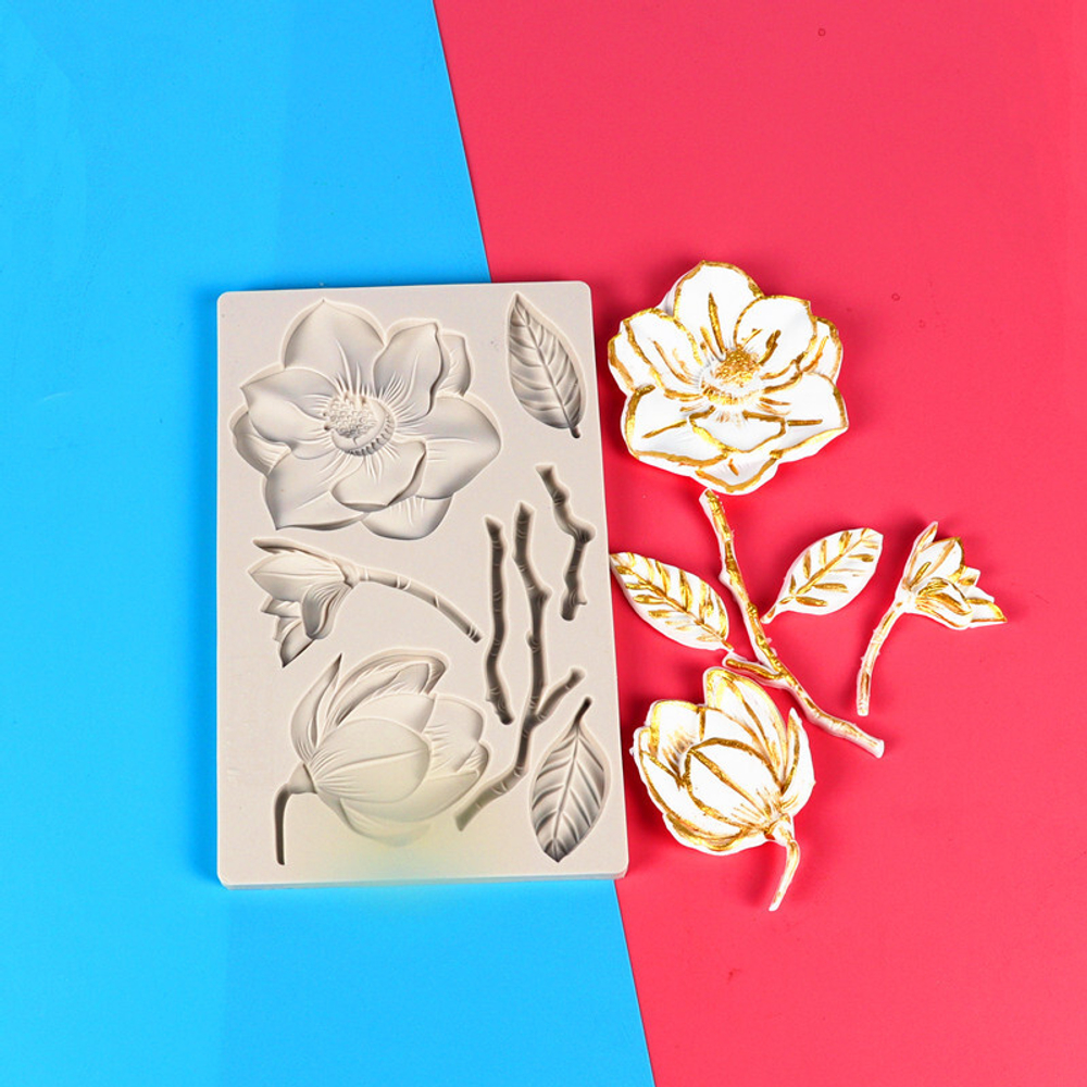 Прямоугольный молд "Магнолия раскрытая"