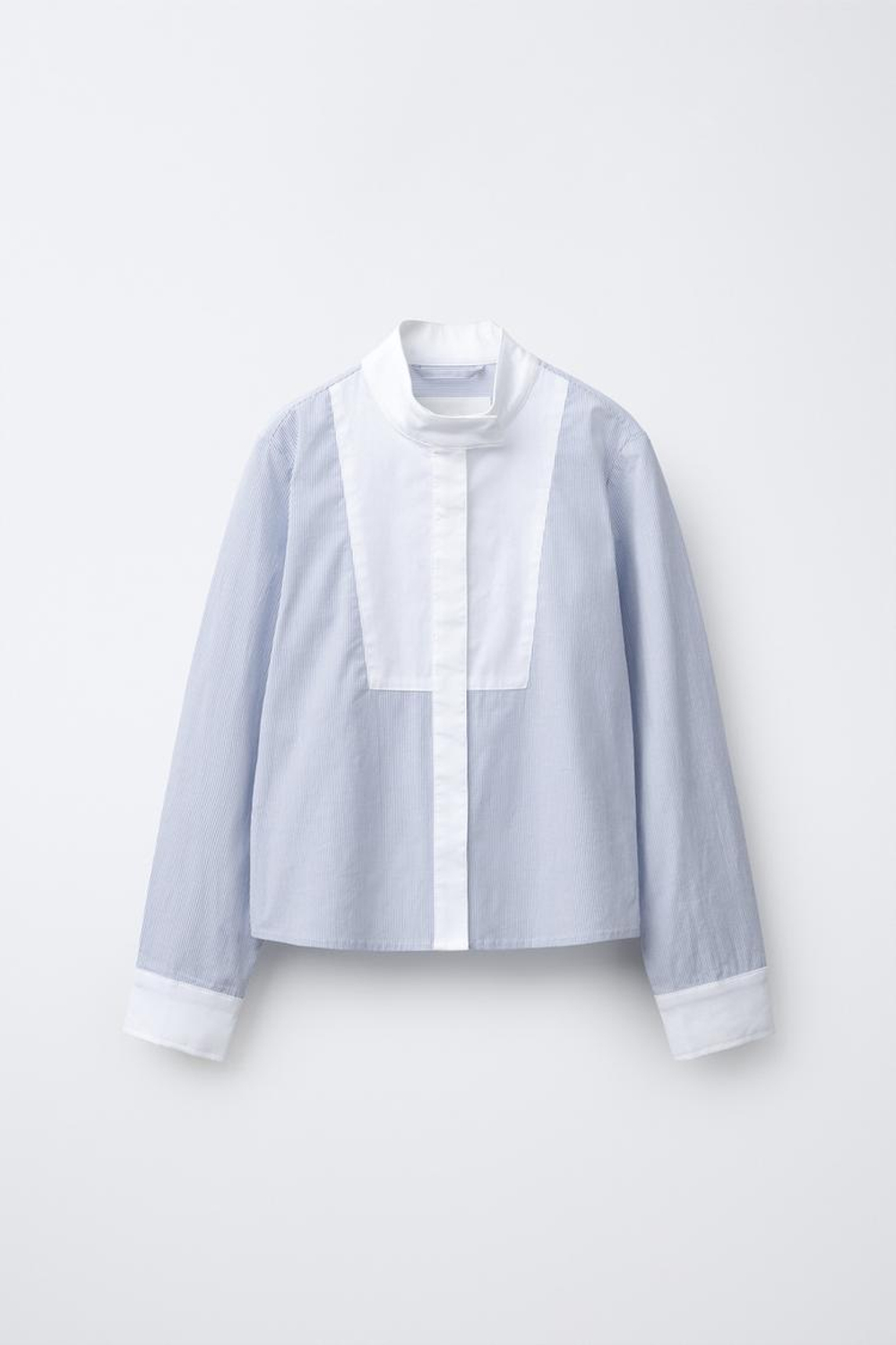 ZARA РУБАШКА В ПОЛОСКУ ДЛЯ ВЕРХОВОЙ ЕЗДЫ, СИНИЙ/БЕЛЫЙ