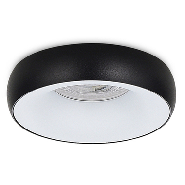 Светильник встраиваемый, GU10, D95xH35мм, IP20, черное основание, белый плафон, без лампы