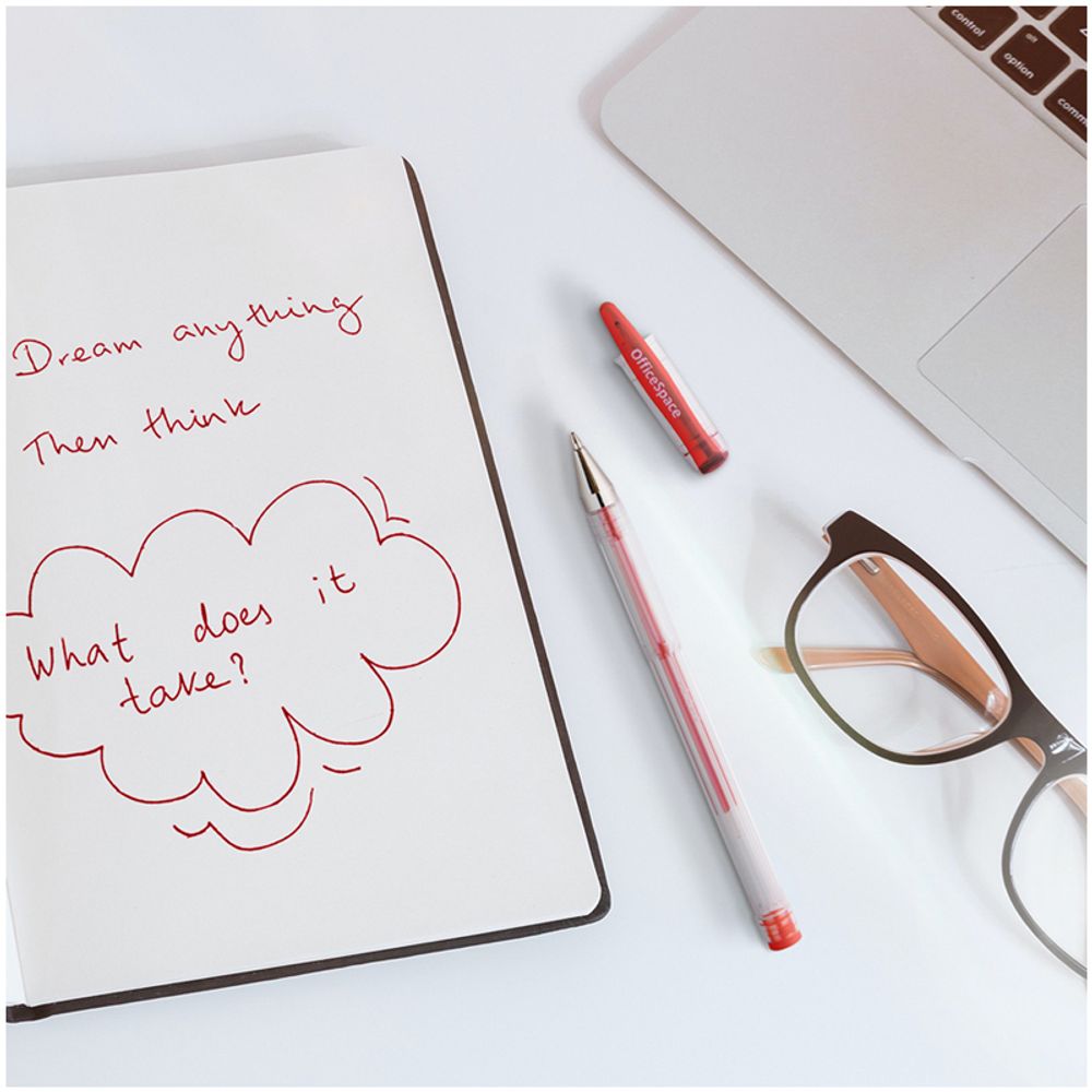 Ручка гелевая OfficeSpace красная, 0,5мм