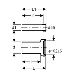Соединительный комплект Geberit для подвесного унитаза из ПНД