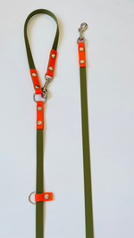 Перестёжка поводок для собак , биотан 5 м , 20 мм. Хаки и оранжевый.