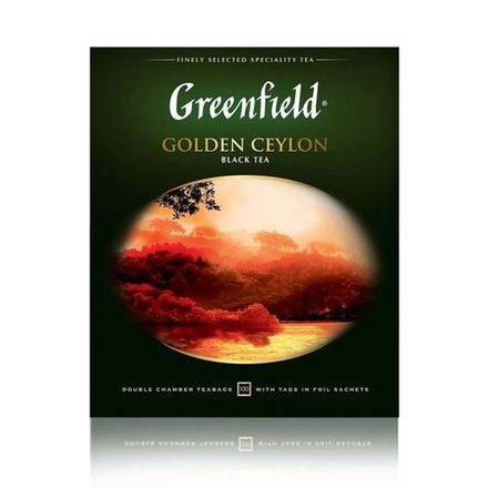Чай GREENFIELD GOLDEN CEYLON черный 100 шт пакет.x 2 г карт.упак.