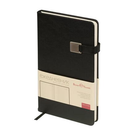 Ежедневник недат. А5 136л., кожзам, тв.пер. "Premier. Черный" магнит.хлястик, ляссе