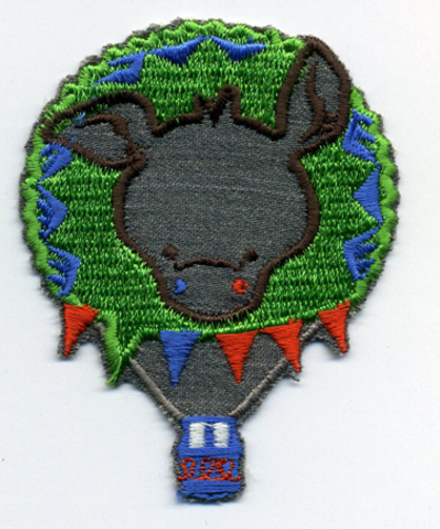 Термоаппликация HKM "Воздушный шар с ослом", 7 х 4 см, 1 шт (10206100/031014/0008465/02_Германия)