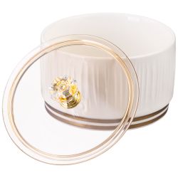 НАБОР БАНОК LEFARD "HERBAL" С ПЛАСТИК. КРЫШКОЙ 3 ШТ. 230 МЛ НА МЕТАЛЛ. ПОДСТАВКЕ (КОР=24НАБ.)