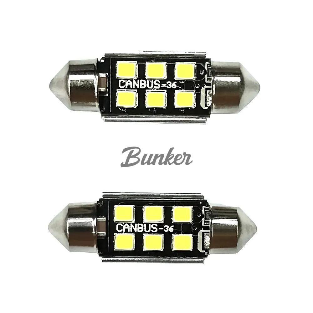 Светодиодная автомобильная LED лампа TaKiMi SJ-2835-6SMD 36mm,Белый,Не полярная,12V