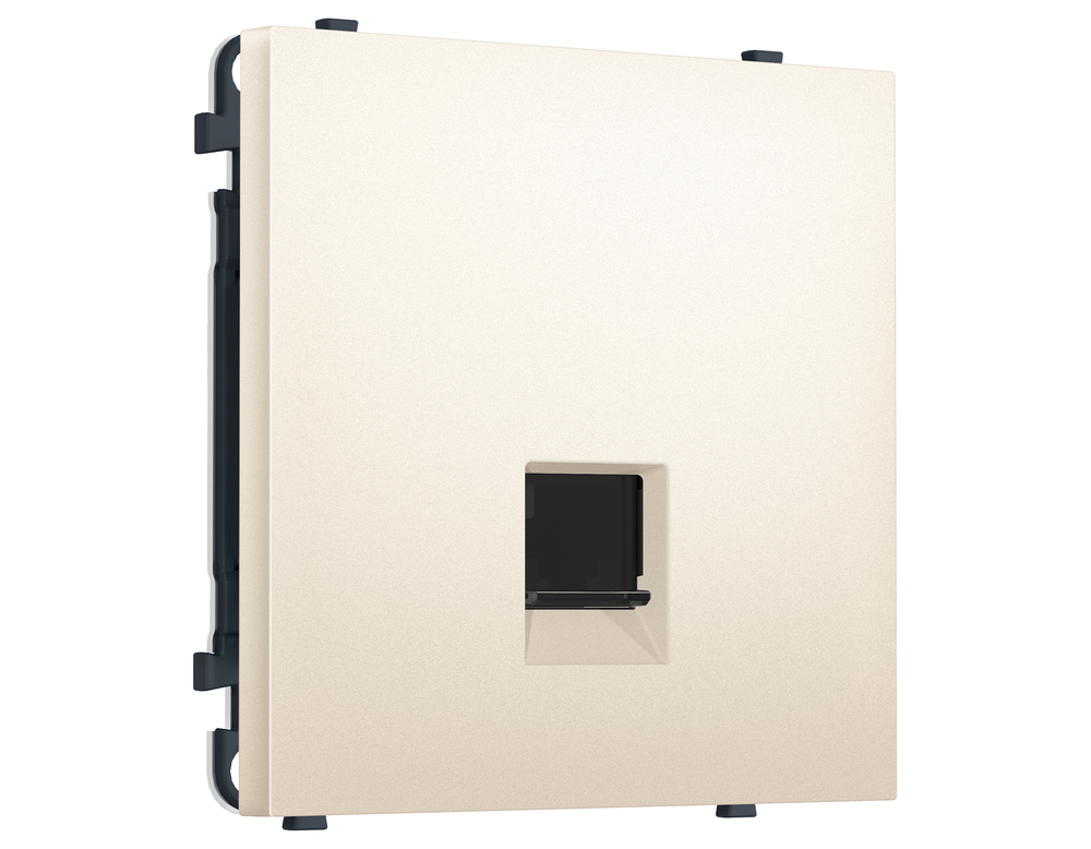 MS252005 Комплект механизма компьютерной розетки SIGMA Жемчужно-кремовый RJ-45 экранированной с/ш QUANT PRO (SP2520, PR185)
