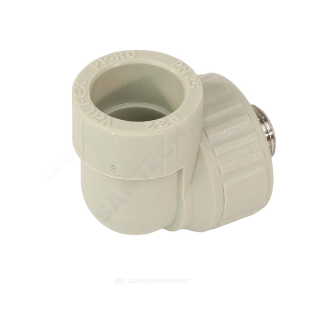 Угольник PP-R комбинированный серый Дн 25х3/4" НР VALFEX 10126025Г
