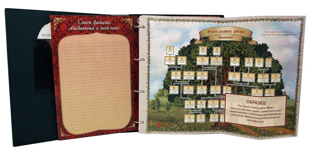 Родословная книга "Восточная" кож. зам зеленая (в подарочной коробке)