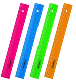 Линейка пластик 20см. неоновая, прозрачная, цвета ассорти (ПИФАГОР)