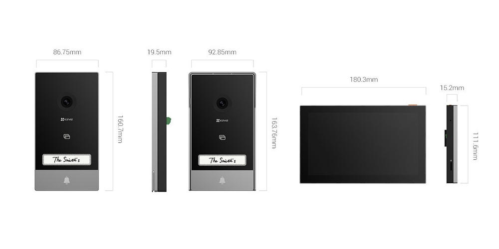 Видеодмофон Ezviz CS-HP7 (3MP) c wi-fi , дисплей 7*, изображение 2K