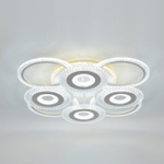 Потолочный светодиодный светильник 135Вт, 11200Лм, 3000-6000К, Ra>80, плавная регулировка мощности, изменение цветовой температуры, ночник, металл/акрил, белый