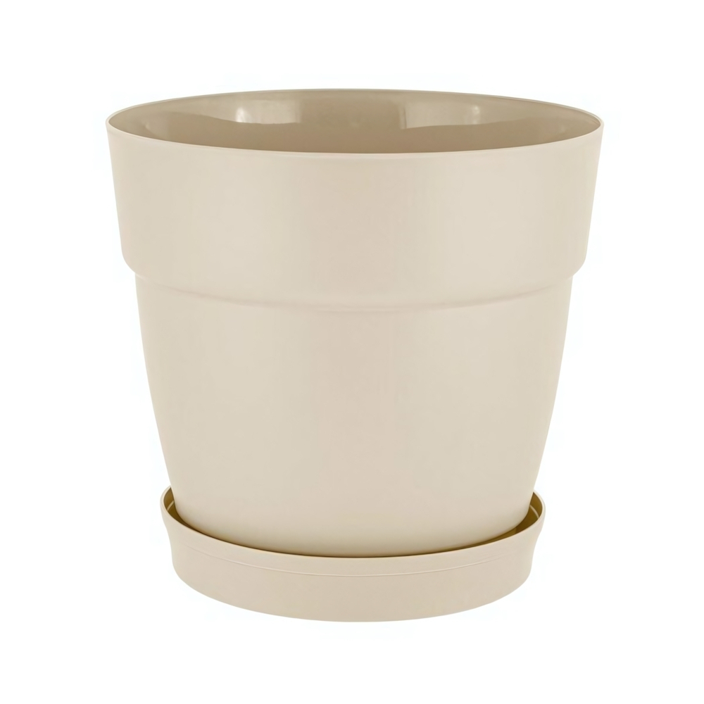 Горшок для цветов InGreen Villa de Fiori с фикс. подд. 2л, D170мм, калифорнийский миндаль
