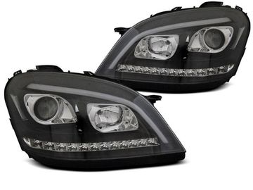 Передние фары Tube Light для Mercedes M-Class W164 (05-08) Dynamic Black W222 Look