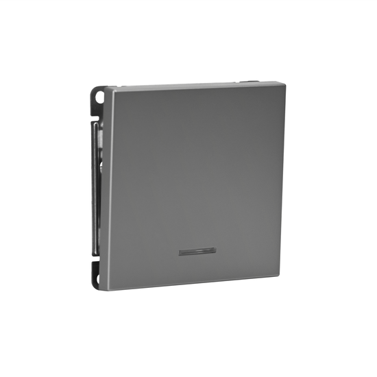 Выключатель кнопочный 1-кл. ArtGallery 10А с подсветкой механизм сталь SE GAL000916