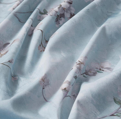 Постельное белье ЕВРО (двуспалка) Египедский Хлопок Голубой сакура