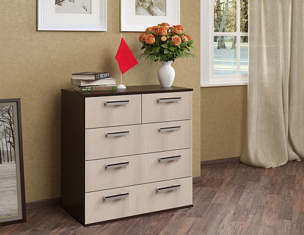 Комод высокий Стандарт 5 NEW, венге/лоредо