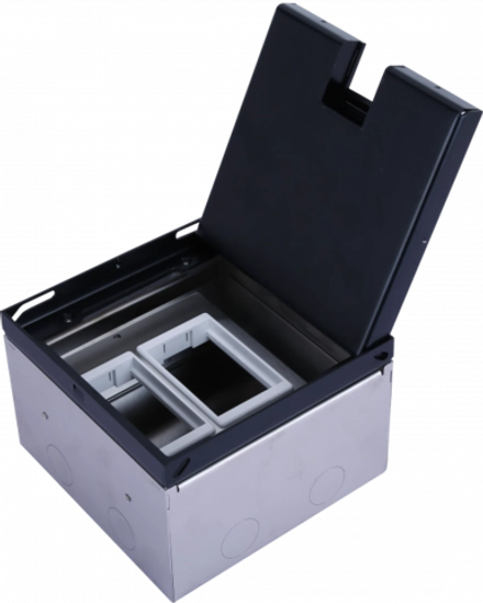 Donel Лючок в пол 6 мод. (2 мод. 45х45 мм. + 2 мод. 22.5х45 мм.), металл антрацит, в уровень с напольным покрытием