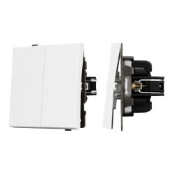 Механизм выключателя двухклавишный проходной SWT-TENDO-MKP2-PL-WH (230V, 10A) (Arlight, Белый) 054066