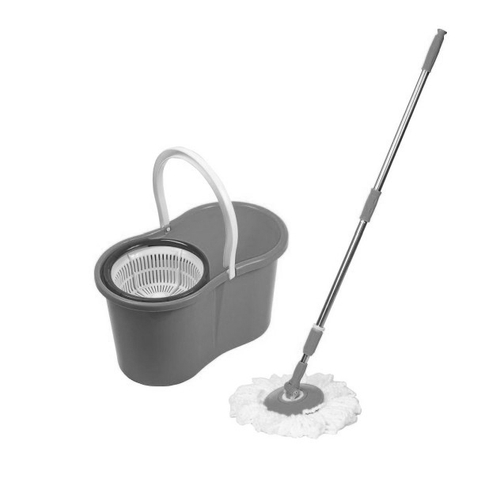 Набор для уборки(ведро с отжимом+швабра с насадкой) графит