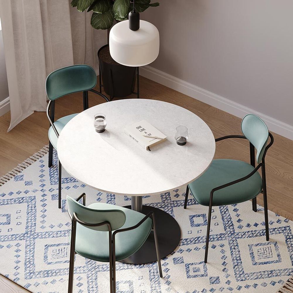 Стул Ror, Round, велюр, черный/зеленый