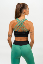 Топ HIGH-IMPACT PADDED SPORTS BRA SIGNATURE 472 Черно-Зеленый