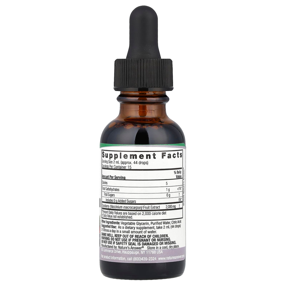 Nature's Answer, экстракт клюквы, без спирта, 2000 мг, 30 мл (1 жидк. унция)