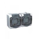 Schneider Electric ЭТЮД Белый Розетка 2-местная с зазем. контактами со шторками с крышкой IP44 откр. установка (код.71888)