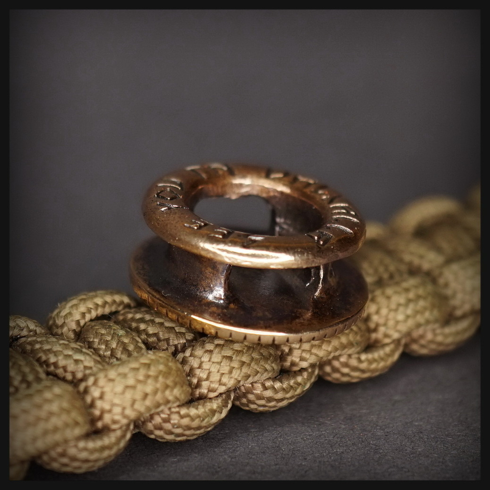 Бусина - вставка для браслета из паракорда "Норд" , бронза