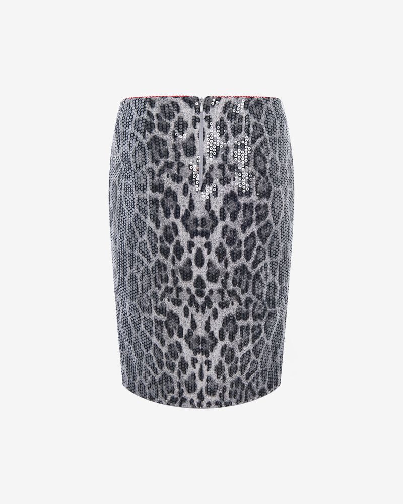Юбка мини из пайеток с леопардовым принтом