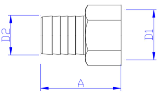 Штуцер для шланга Valtec 1/2" х 18 мм ВР с внутренней резьбой латунный никелированный VTr.654.N.0418