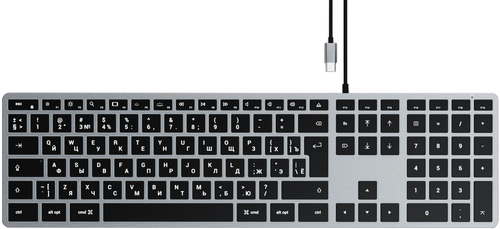 Клавиатура Satechi Slim W3 USB-C Wired Keyboard-RU. Раскладка - Русская. Цвет- Серый космос.
