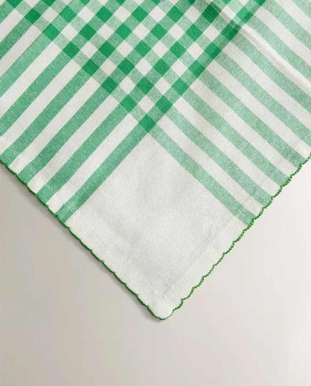ZARA HOME САЛФЕТКИ ИЗ ХЛОПКА В КЛЕТКУ НАБОР ИЗ 2 ШТ.), ЗЕЛЕНЫЙ